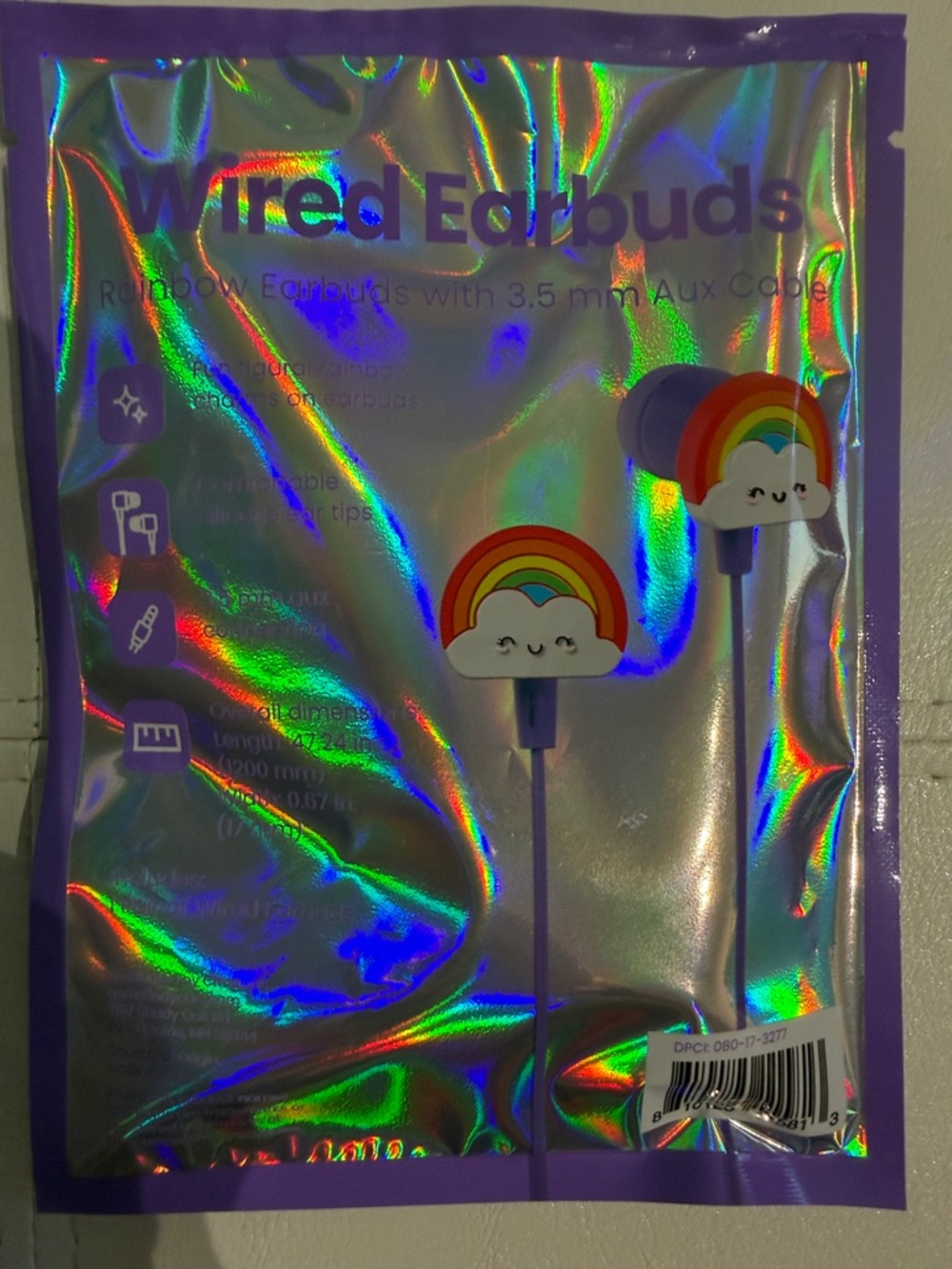 Purple Wired Earbuds with 3.5mm Plug - Picture 4 of 4